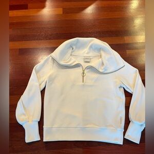 Varley Vine Half Zip Ottoman Rib Pullover Ivory Small